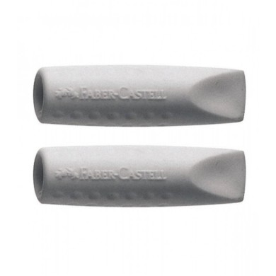 Γόμα Faber Castell Grip 2001 Cap 187000 Γκρι (2 Τεμάχια)