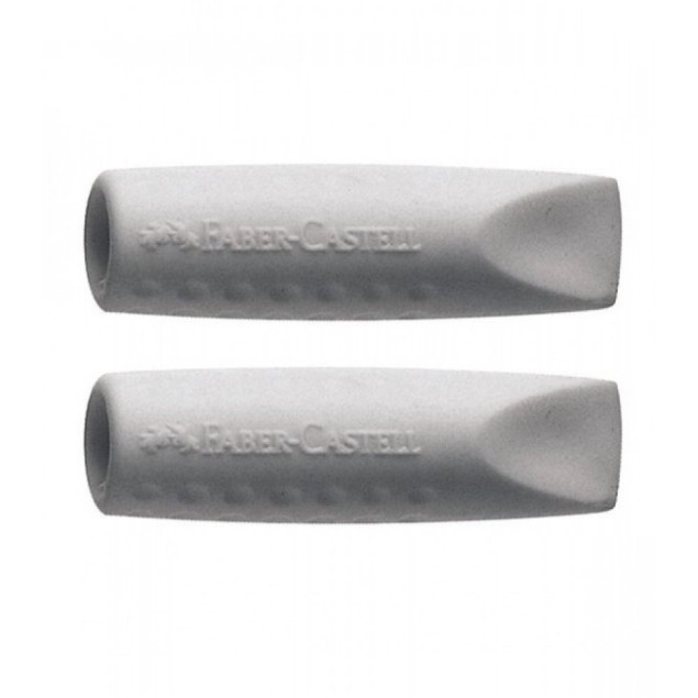 Γόμα Faber Castell Grip 2001 Cap 187000 Γκρι (2 Τεμάχια) Γόμες