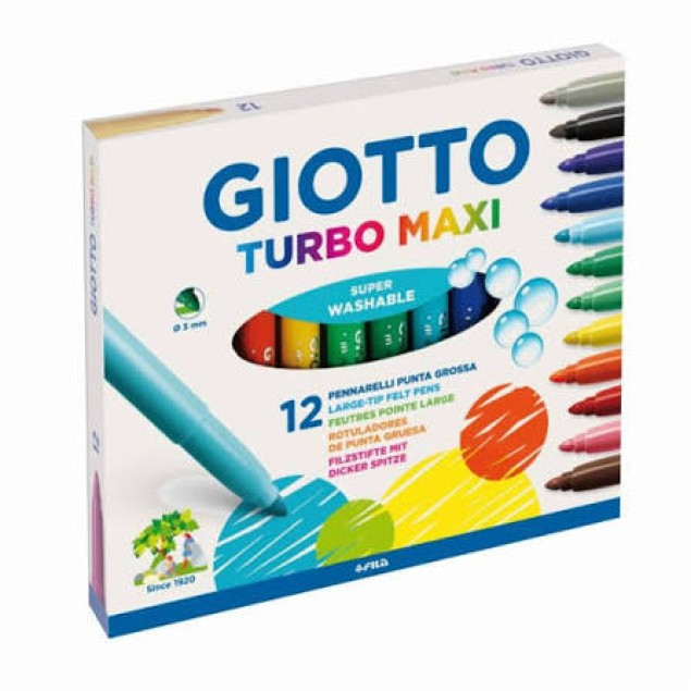 Μαρκαδόροι Giotto Turbo Maxi (12 Τεμάχια) Μαρκαδόροι / Ξυλομπογιές
