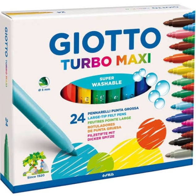 Μαρκαδόροι Giotto Turbo Maxi (24 Τεμάχια) GIOTTO Μαρκαδόροι / Ξυλομπογιές