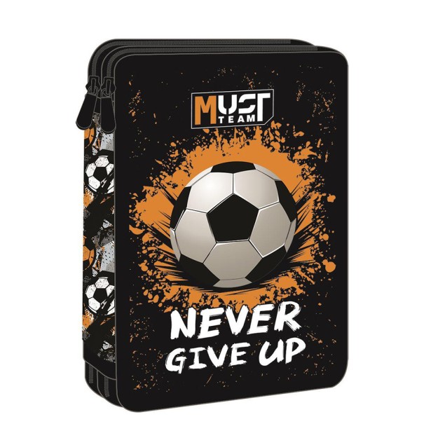 Must Κασετίνα Διπλή Γεμάτη Με 2 Θήκες Never Give Up Κασετίνες